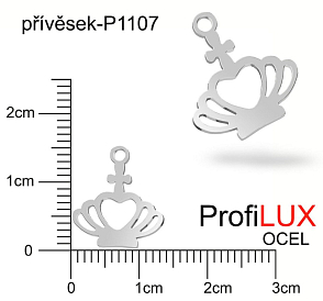 Přívěsek Chirurgická Ocel ozn-P1107 KORUNKA velikost 13x15mm tl.1.2mm. Řada přívěsků ProfiLUX