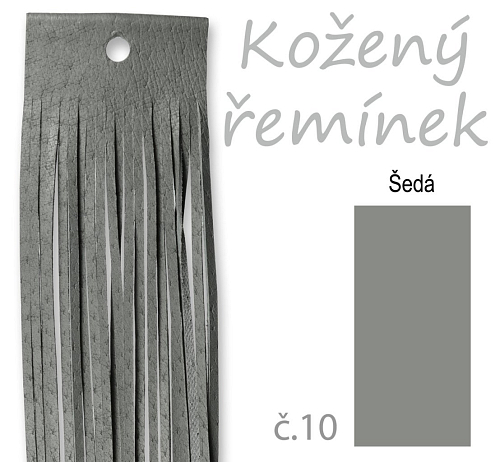 Kožený řemínek o délce 100 cm v ŠEDÉ barvě č.10.