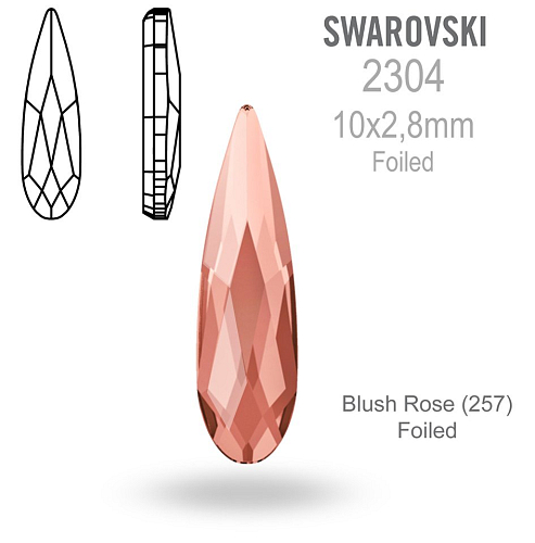 Swarovski 2304 Raindrop 10x2,8mm Blush Rose