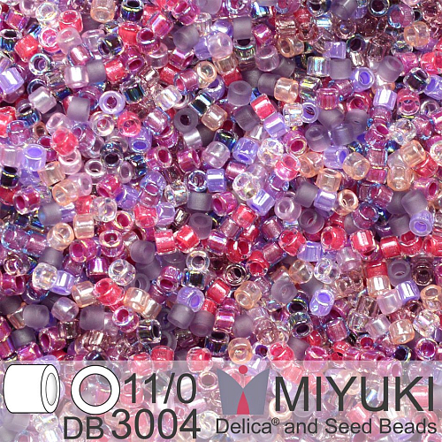 Korálky Miyuki Delica 11/0. Barva Love Potion  Mix DB3004 Passionflower. Balení 5g