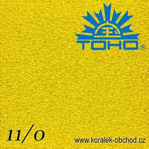 Korálky TOHO tvar ROUND (kulaté). Velikost 11/0. Barva č. 12-Transparent Lemon  . Balení 8g.