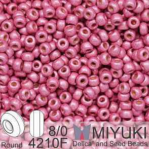 Korálky Miyuki Round 8/0. Barva 4210F Duracoat Galvanized Matte Hot Pink. Balení 5g