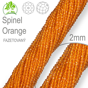 Korálky z minerálů Spinel Orange Fazetovaný přírodní polodrahokam. Velikost pr.2mm. Balení 190Ks.