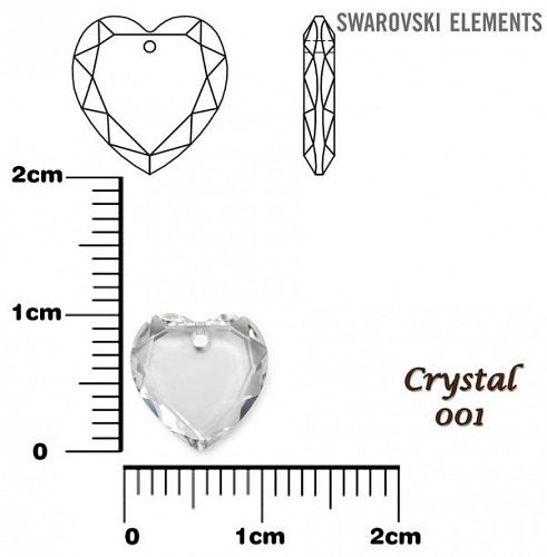 SWAROVSKI Heart Pendant barva CRYSTAL velikost 10mm tl.2mm.
