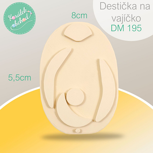 Destička (šablona) na výrobu drátěného vajíčka DM 195. Rozměr destičky 6x9cm. Materiál plast.