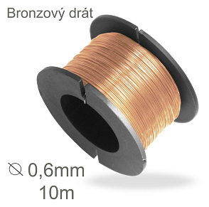 BRONZOVÝ drátek o průměru 0,6mm v délce 10m pro drátkování
