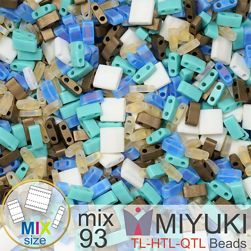 Korálky MIYUKI směs tvar TL-HTL-QTL BEADS . Barva MIX 93 Nice Power. Balení 5g.