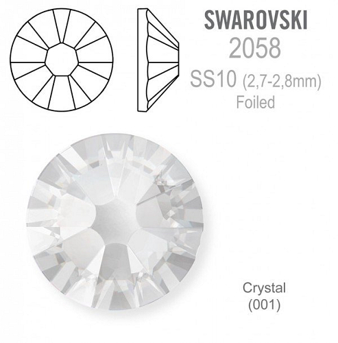 SWAROVSKI 2058 XILION Rose FOILED velikost SS10 barva Crystal (001). Balení 40Ks.