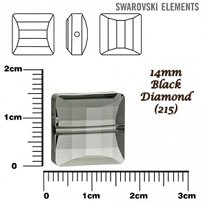 SWAROVSKI Stairway BEAD 5624 barva BLACK DIAMOND velikost 14mm.