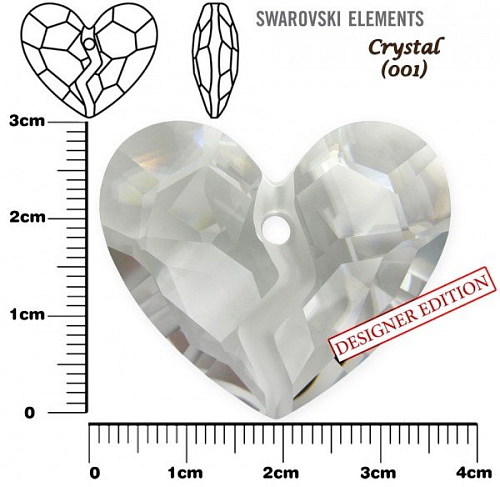 SWAROVSKI 6263 Forever 1 Heart barva CRYSTAL velikost 36mm.