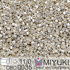 Korálky Miyuki Delica (fazetované) 11/0. Barva Galvanized Silver Cut  DBC0035. Balení 5g.