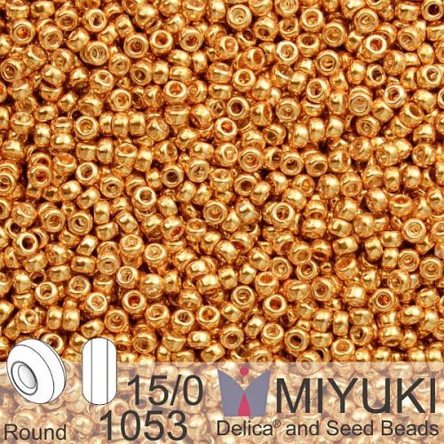 Korálky Miyuki Round 15/0. Barva 1053 Galv Yellow Gold. Balení 5g.