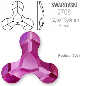 Swarovski 2708 Molecule FB Foiled velikost 12,5x13,6mm. Barva Fuchsia 