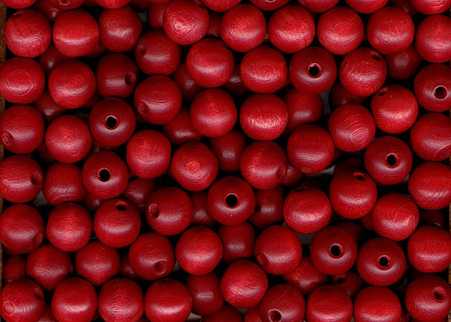 Korálky 1175 barva Červená 610 průměr 10mm počet 15 kusů v sáčku