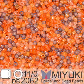 Korálky Miyuki Delica 11/0. Barva Luminous Mix DB2062. Balení 5g.