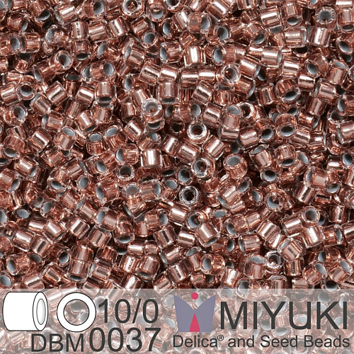 Korálky Miyuki Delica 10/0. Barva Copper Lined Crystal DBM0037. Balení 5g.