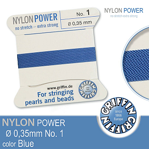NYLON Power velmi pevná nit GRIFFIN síla nitě 0,35mm barva Blue