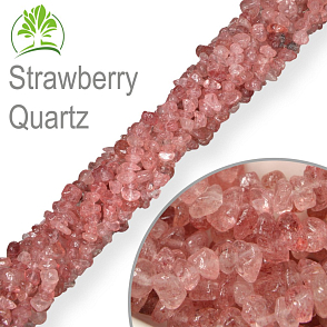 Návlek z tromlovaných kamenů délka 80cm Strawberry Quartz