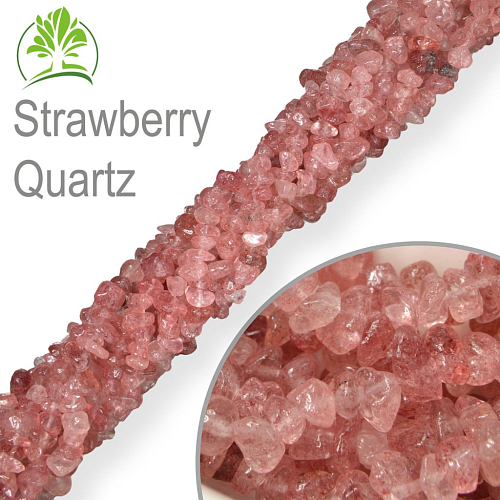 Návlek z tromlovaných kamenů délka 80cm Strawberry Quartz