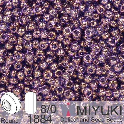 Korálky Miyuki Round 8/0. Barva 1884 Violet Gold Luster. Balení 5g