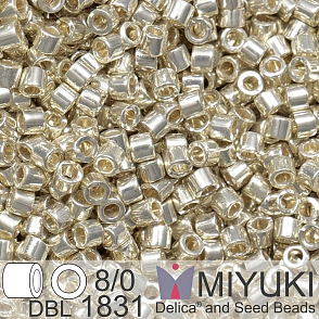 Korálky Miyuki Delica 8/0. Barva Galv Silver DBL1831. Balení 3g.