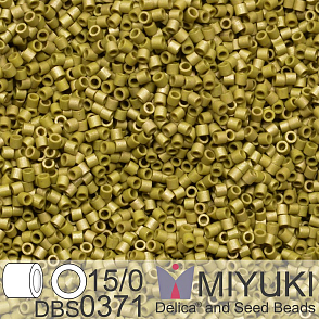 Korálky Miyuki Delica 15/0. Barva DBS 0371 Matte Opaque Golden Olive Luster. Balení 2g.