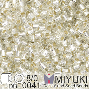 Korálky Miyuki Delica 8/0. Barva S/L Crystal DBL0041. Balení 5g.